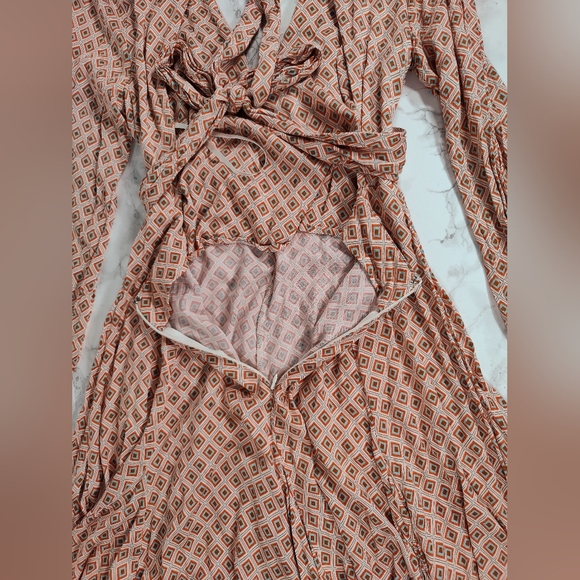 Free People It Takes Two Patterned Wrap Dress Size Medium - Picture 4 of 8